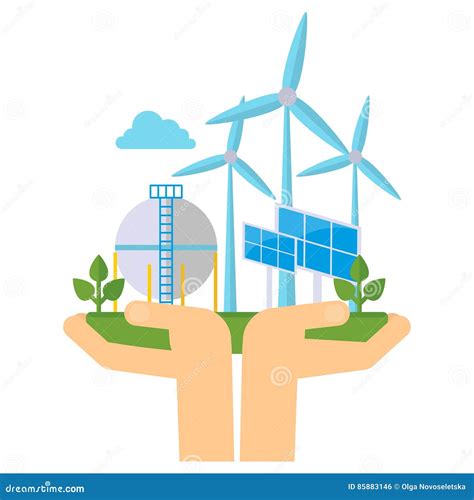 Eco Green Energy Concept Stock Vector Illustration Of Natural 85883146