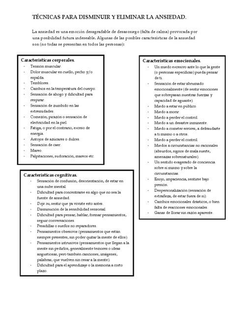 Pdf T Cnicas Para Disminuir Y Eliminar La Ansiedad Dokumen Tips