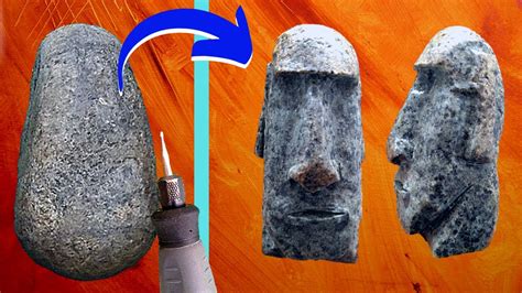 🗿 Mini Moai Tallado En Piedra Como Tallar Piedra Con Dremel Diseño Simple [ Stone Carving