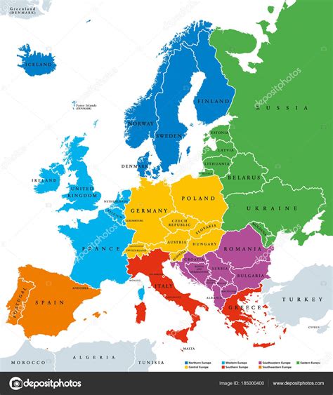 Mapa Politico Dos Paises Da Europa Central Ilustracao Do Vetor Images