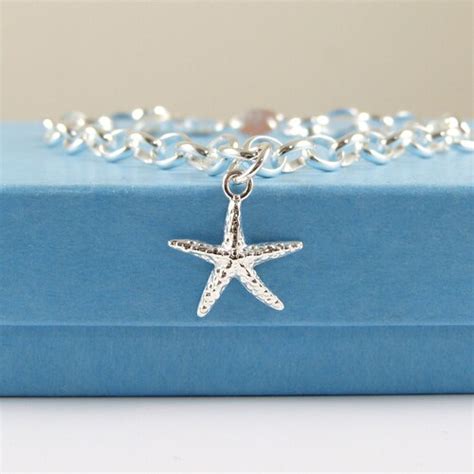 Sterling Silver Starfish Bracelet Silver Starfish Gift Idea Etsy