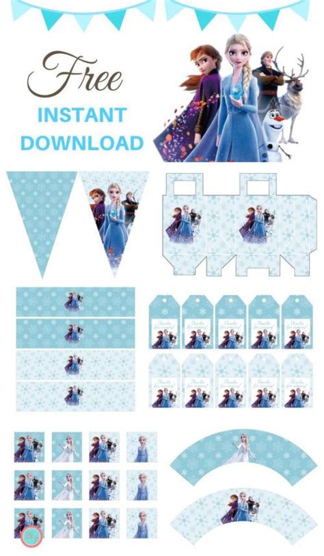 FREE Frozen 2 Party Printable - Elsa and Anna | Frozen birthday party ...