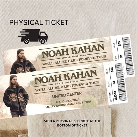 Noah Kahan Well All Be Here Forever Tour Physical Ticket Etsy Uk