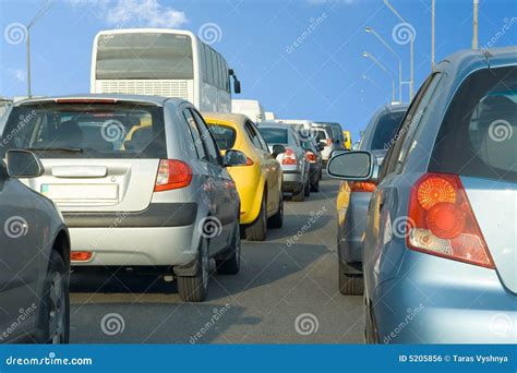 Car Line Stuck Traffic Jam Stock Photo Image Of Road