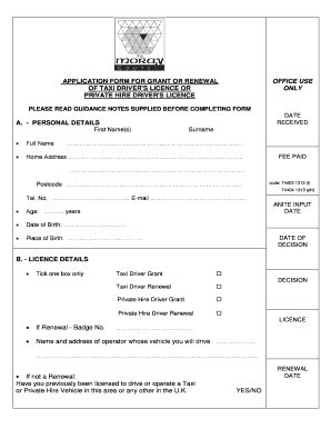 Fillable Online Moray Gov Application Form For Grant Or Renewal Moray