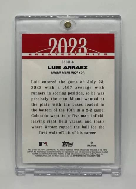 Luis Arraez Topps Series Greatest Hits Miami Marlins Gh