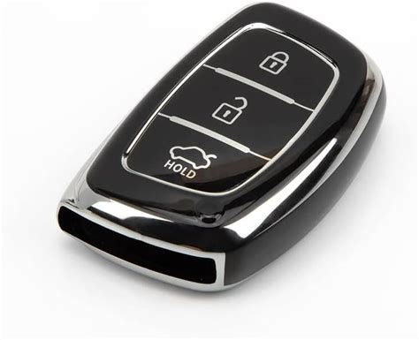 JVCV Silver Border TPU Key Cover Compatible With Hyundai Creta I10