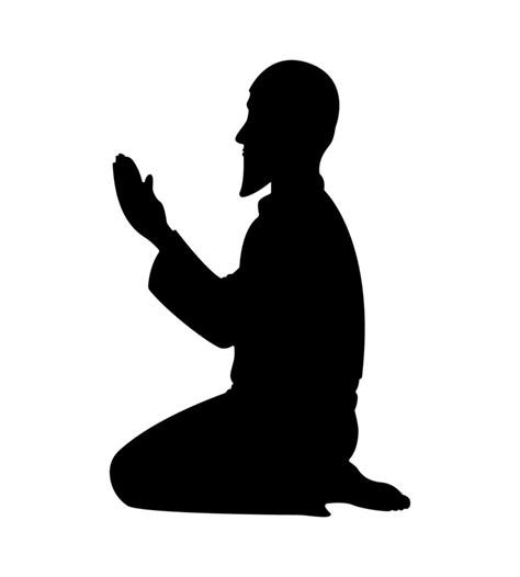 Muslim Praying Man Silhouette Illustration 8052788 Vector Art At Vecteezy