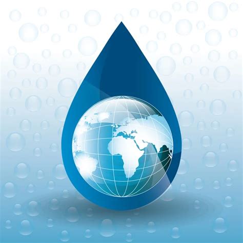 Save Water Theme With Earth And Faucet Stock Vector Blueringmedia