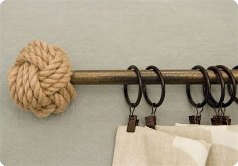 Rope Finial Curtain Rod Makeover Diy Curtain Rods