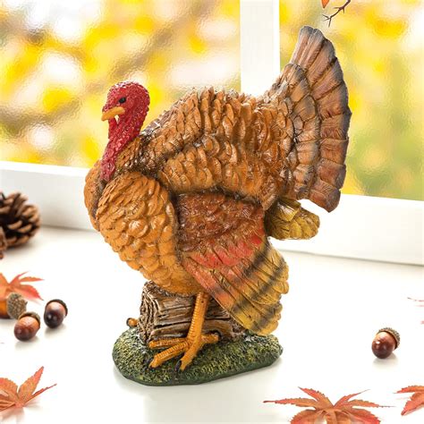 Glitzhome 10 H Thanksgiving Turkey Figurines Thanksgiving