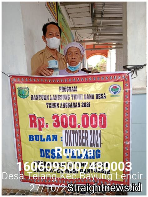 Pemdes Desa Telang Salurkan Blt Dd Periode Bulan Oktober