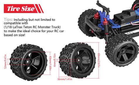 Amazon Hobbypark Preglued Rc Wheels Tires For Traxxas Latrax