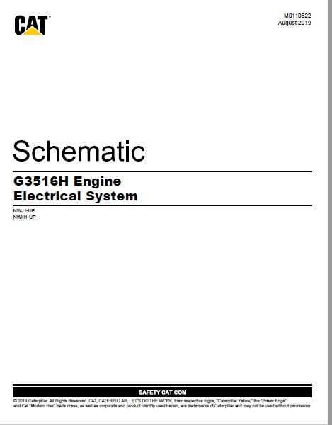 En Cat Engine Generator Set G3516h Engine Electrical System Schematic