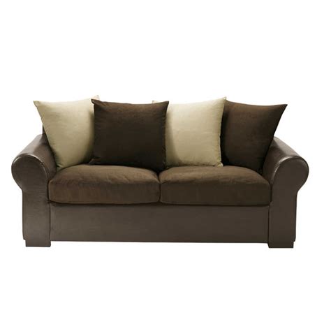 3 Seater Sofa In Brownbeige Antigua Maisons Du Monde