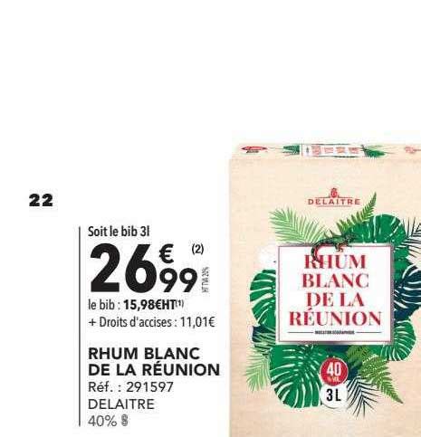 Promo Rhum Blanc Traditionnel De La R Union Isautier Chez E Leclerc