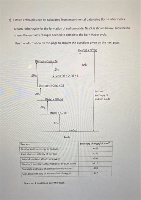 [solved] 2 Lattice Enthalpies Can Be Calculated From Expe