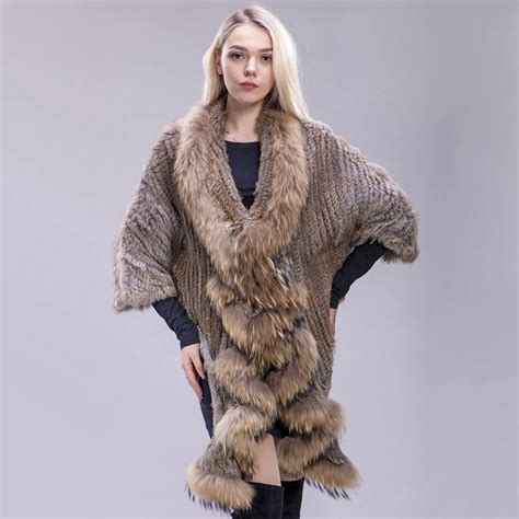 Fxfurs Knitted Knit New Real Rabbit Fur Coat Overcoat Jacket Womens