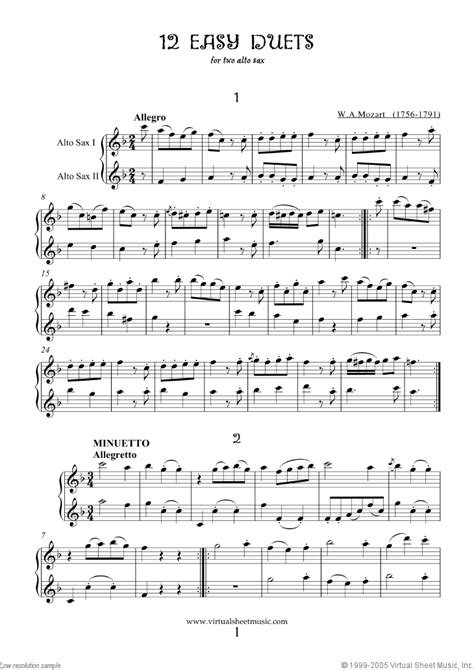 Saxophone Duets Pdf Free Sheet Music