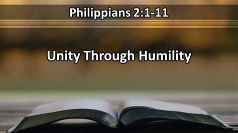 Unity Through Humility Philippians 2 1 11 YouTube