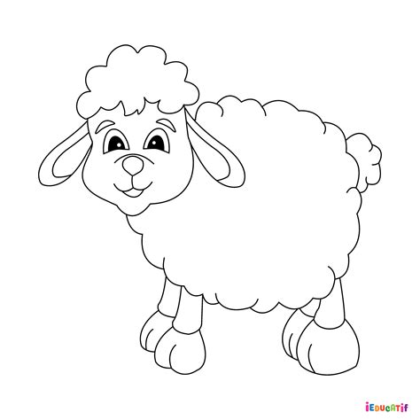 Coloriage Kawaii mouton à imprimer