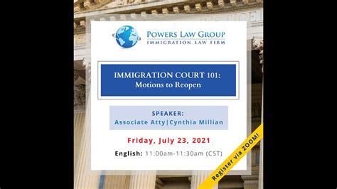 Webinar Immigration Court 101 Motions To Reopen YouTube