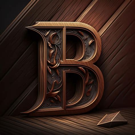 Premium Photo Wooden Alphabet Letter B D Render Vintage Font