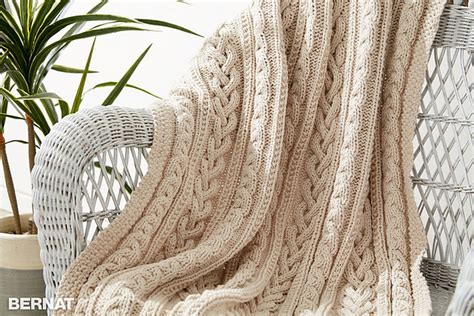 Ravelry: Braided Cables Knit Throw pattern by Yarnspirations Design Studio