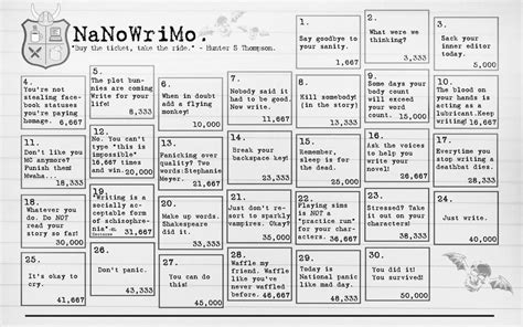 Nanowrimo Calendar By Reapthebeauty On Deviantart