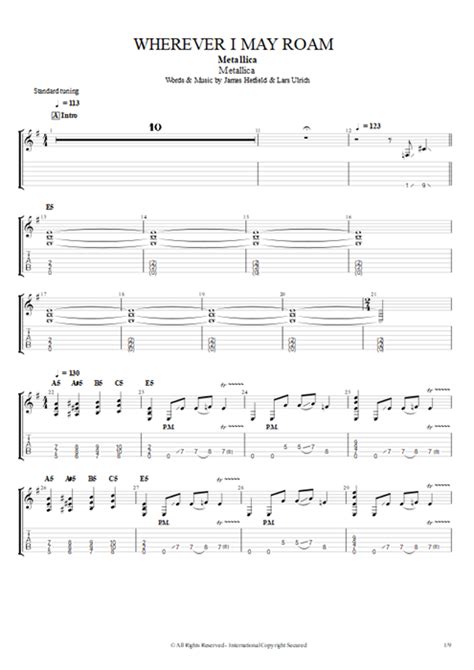 Wherever I May Roam Tab By Metallica Guitar Pro Guitars Bass And Backing Track Mysongbook