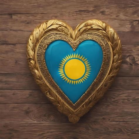 Premium AI Image Kazakhstan Heart Banner