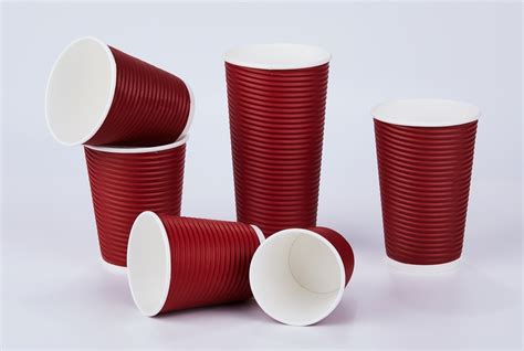 Oz Ripple Wall Cup Logo Printed Disposable Paper Coffee Cups Paper