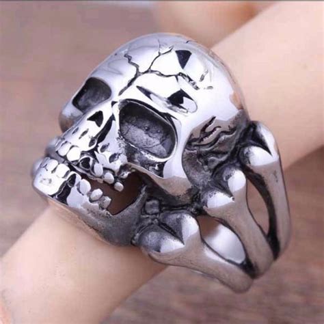 Jual Cincin Tengkorak Pria Cin Cin Biker Gambar Tulang Tengkorak