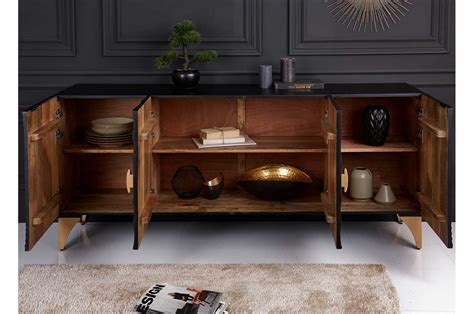 Buffet Ethnique Chic Noir En Bois De Manguier Cbc Meubles