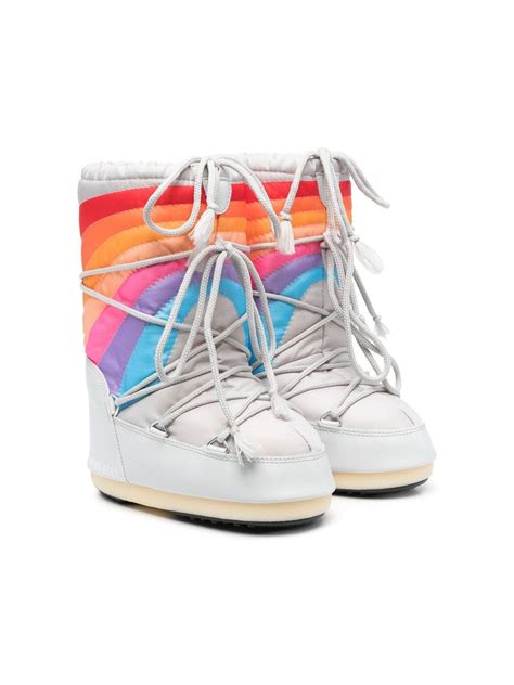 Moon Boot Kids rainbow-stripe snow-boots - Farfetch