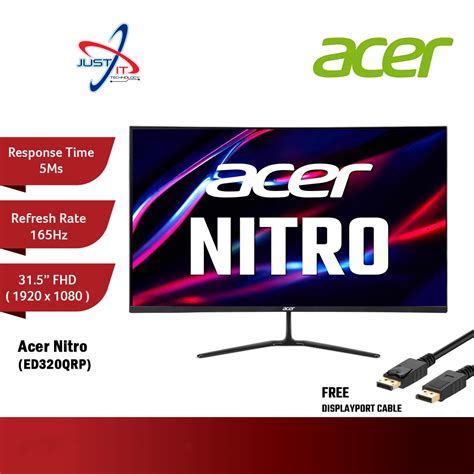 Acer Ed320qrp Ed320qr P 31 5 Fhd 165hz Amd Radeon Sync Led Curve Gaming Monitor Shopee Malaysia