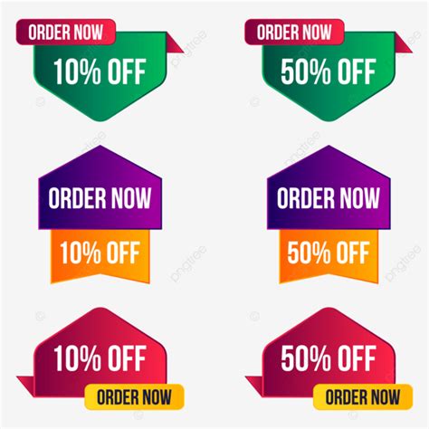 Sale Tags Set Vector Badges Different Percent Off Label Symbols Order