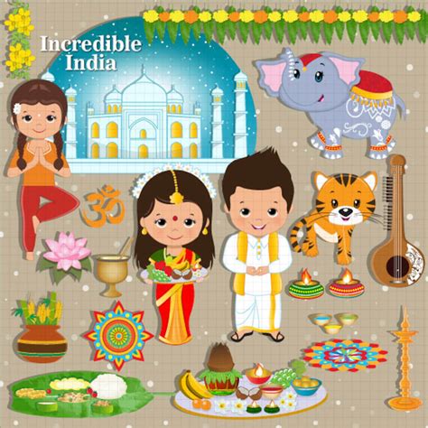 Incredible India Clipart India Indian Ethnic Celebration - Etsy