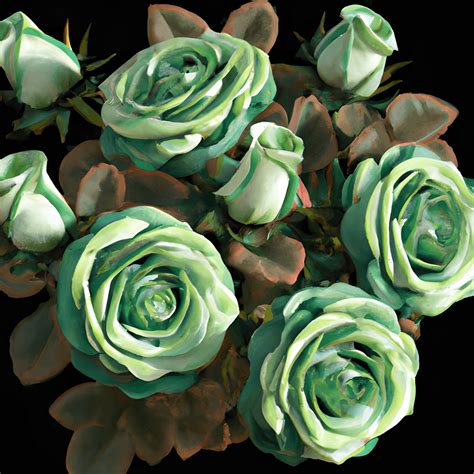 Beautiful Green Rose Bouquet · Creative Fabrica