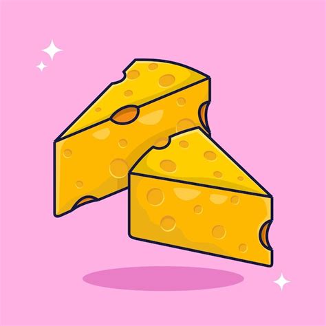 Premium Vector Floating Cheese Food Vector Cartoon Illustration