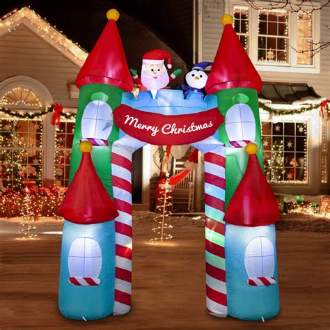 Seasonjoy Ft Christmas Inflatable Archway Castle With Color Changing