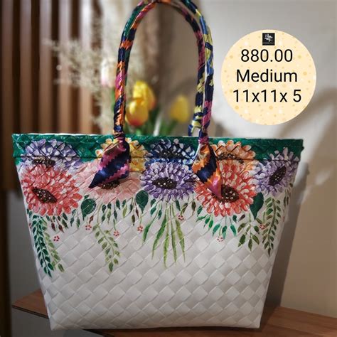 Hand Painted Upper Floral Bayong Bag Shopee Philippines