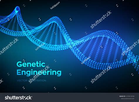 DNA Sequence Wireframe DNA Molecules Structure Mesh DNA Code Editable