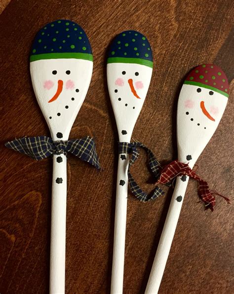 Snowman Wooden Spoons By Me Christmas Crafts Wooden Spoon Crafts