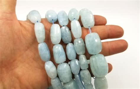 Aquamarine Beads Natural Gemstone Full Strand Faceted Natural Blue