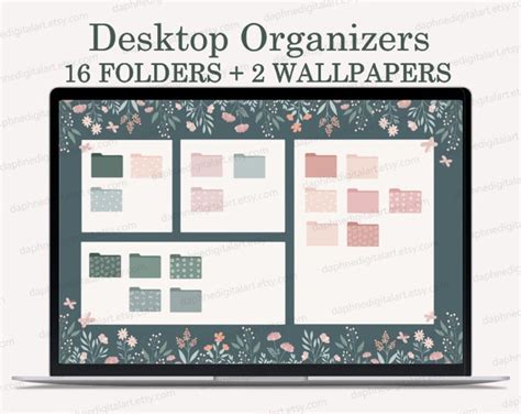 Desktop Wallpaper Organizer, MacBook Folder Icons, Mac Natural Minimal ...