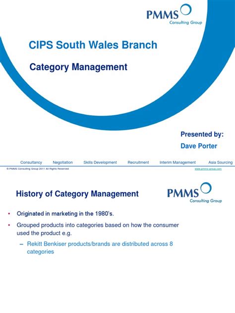 Cips South Wales Branch Category Management Procurement Supply Chain