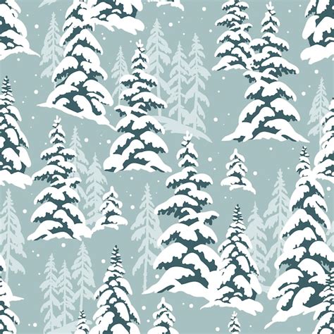 Premium Vector Snowy Winter Forest With Snowy Pine Trees On Light