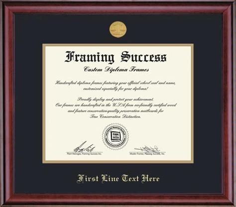 a diploma frame with the words framing success on it