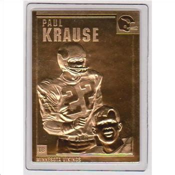 Kt Gold Paul Krause Danbury Mint Gold Card Hof Er Property Room